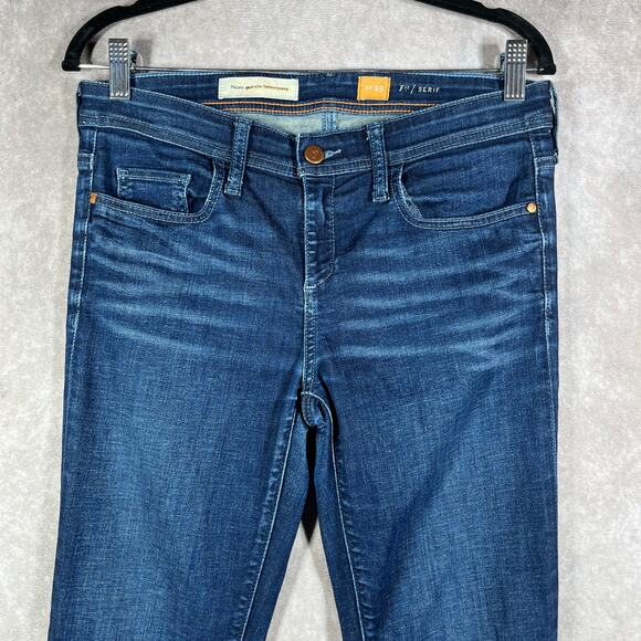 Anthropologie Pilcro Serif Jeans Womens 29 Blue Denim Dark Wash Skinny Ankle - Picture 2 of 10